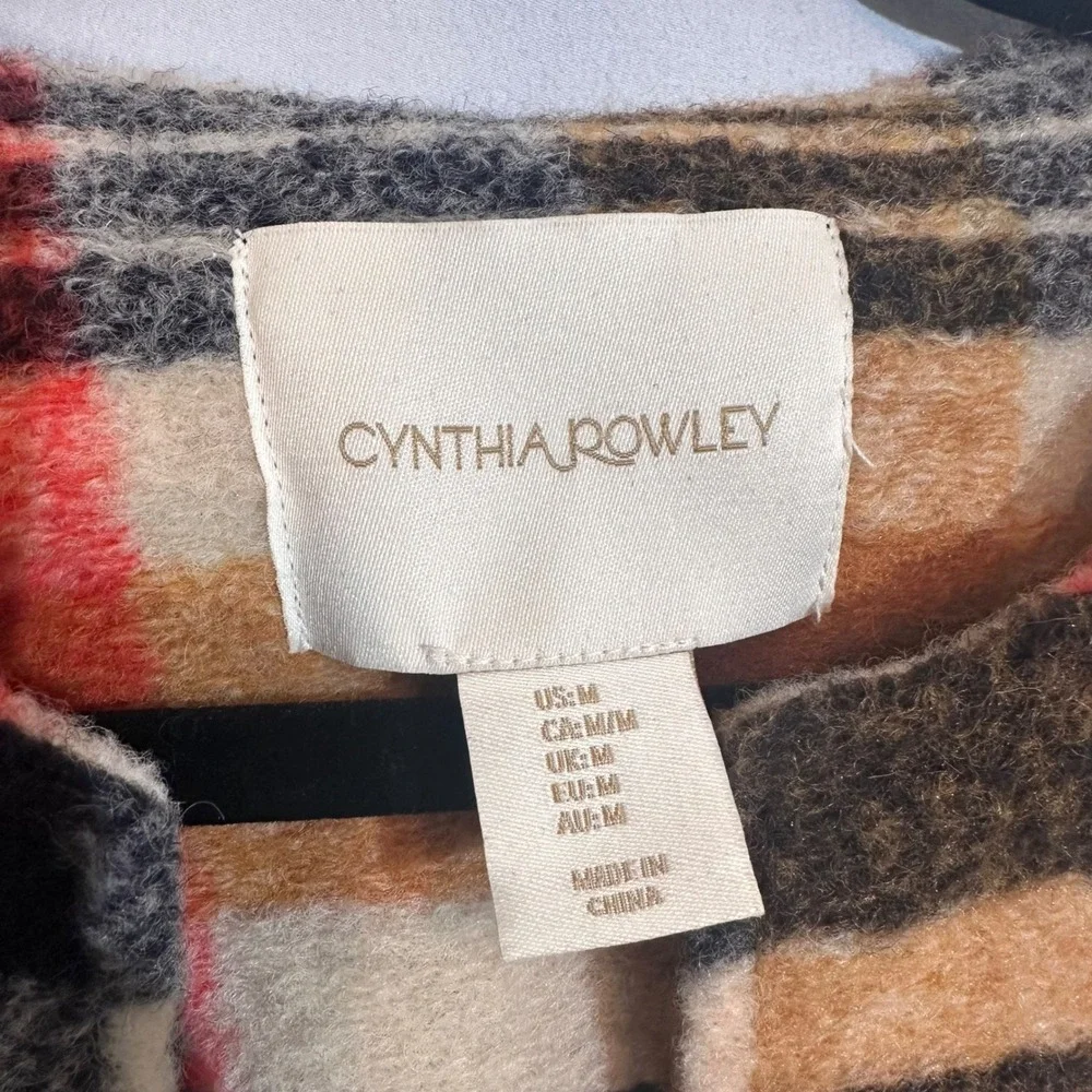 Cynthia Rowley Plaid Boucle‎ Wool Blend Duster Long Coat Jacket Womens Medium - Picture 8 of 12